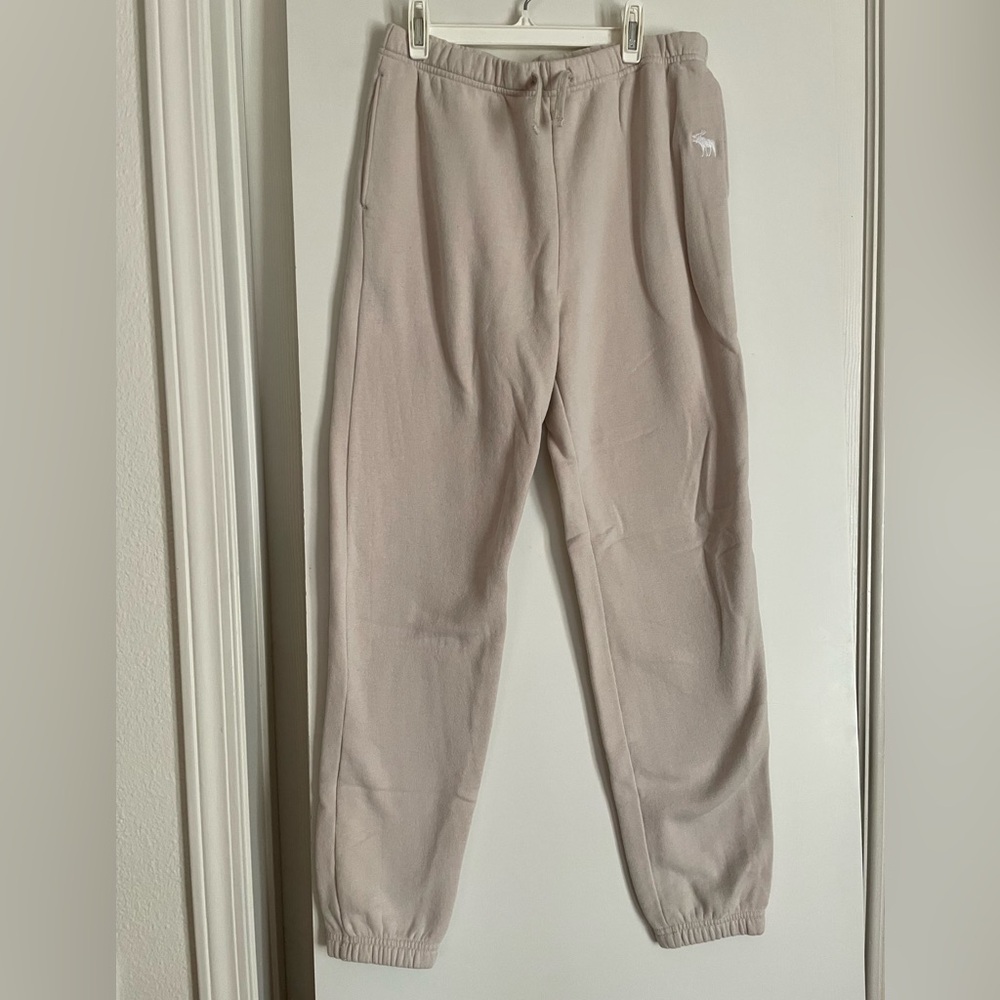 Abercrombie and Fitch Ivory White Soft Cotton Blend Sweat Pants Joggers Small